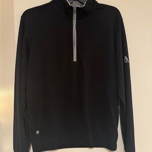 Adidas Black Zip Up Sweater Classic Knit Design
